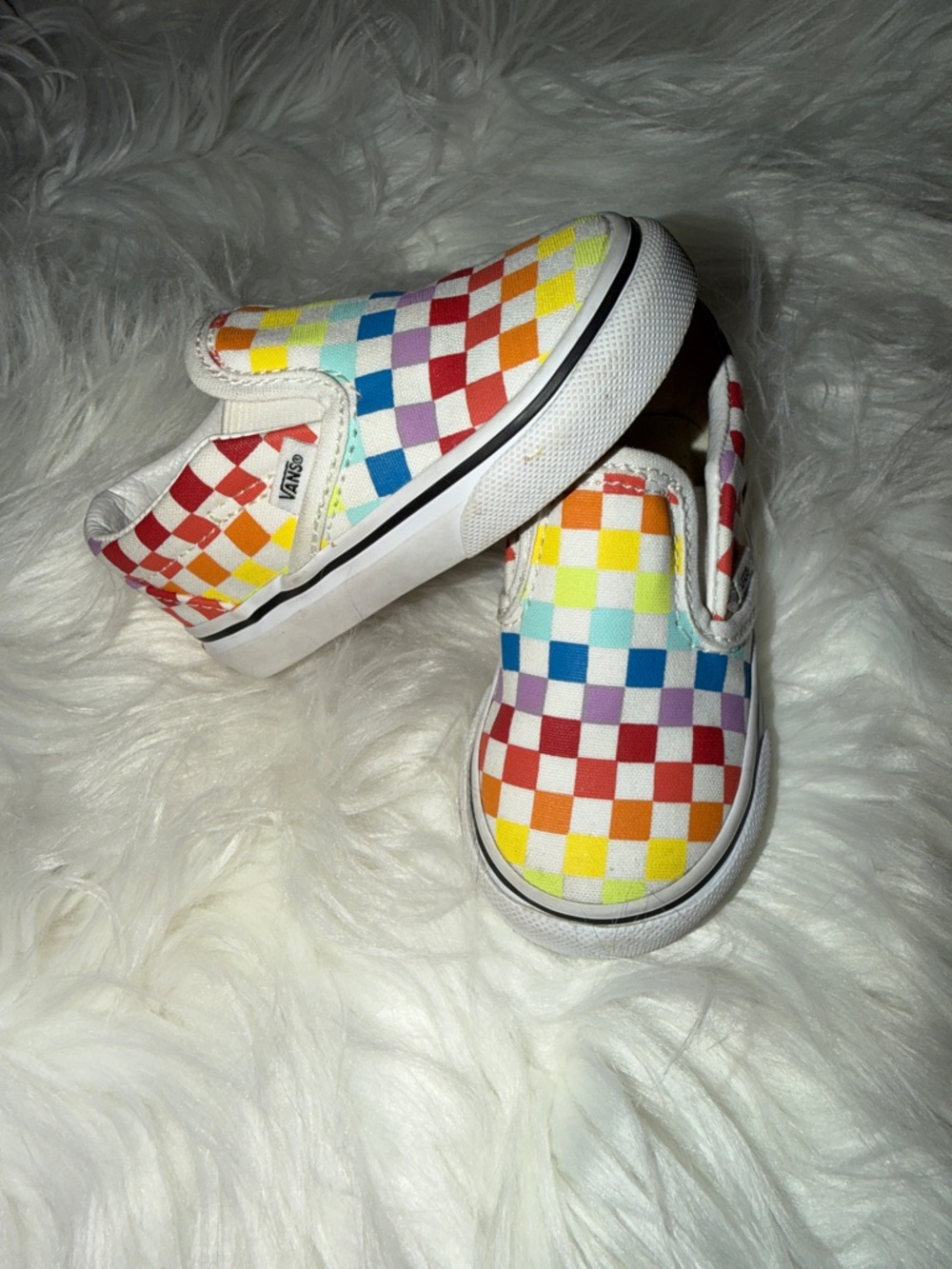Vans Kids Slip-On Checkerboard Sneakers in Multicolor